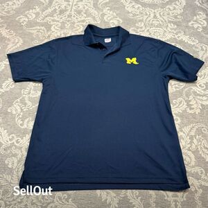J. America Michigan Wolverines Men's XL Blue Polo Shirt